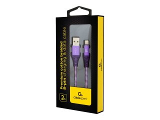Cablexpert Premium - Kabel Lightning - USB męski do Lightning męski - 2 m - biały, purpurowy