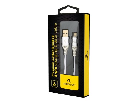 Cablexpert Premium - Kabel Lightning - USB męski do Lightning męski - 2 m - biały, srebrny