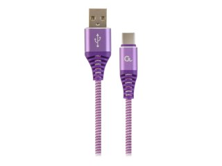 Cablexpert Premium - Kabel USB - USB-C (M) do USB (M) - USB 2.0 - 2.1 A - 1 m - biały, purpurowy