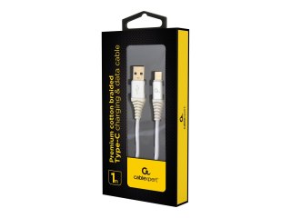 Cablexpert Premium - Kabel USB - USB-C (M) do USB (M) - USB 2.0 - 2.1 A - 1 m - biały, srebrny