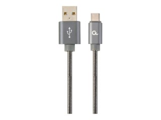 Cablexpert Premium - Kabel USB - USB-C (M) do USB (M) - USB 2.0 - 2.1 A - 1 m - szary metalik