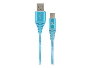 Cablexpert Premium - Kabel USB - USB-C (M) do USB (M) - USB 2.0 - 2.1 A - 2 m - biały, niebieski turkus
