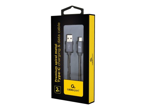 Cablexpert Premium - Kabel USB - USB-C (M) do USB (M) - USB 2.0 - 2.1 A - 2 m - szary metalik