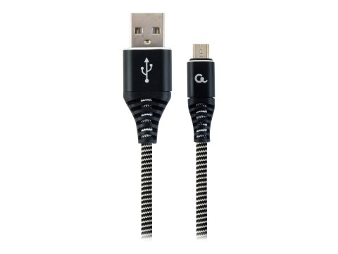 Cablexpert Premium - Kabel USB - Micro-USB Type B (M) do USB (M) - USB 2.0 - 2.1 A - 1 m - czarny, biały