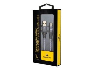 Cablexpert Premium - Kabel USB - Micro-USB Type B (M) do USB (M) - USB 2.0 - 2.1 A - 1 m - biały, kosmiczna szarość