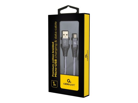 Cablexpert Premium - Kabel USB - Micro-USB Type B (M) do USB (M) - USB 2.0 - 2.1 A - 1 m - biały, kosmiczna szarość
