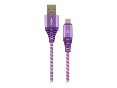 Cablexpert Premium - Kabel USB - Micro-USB Type B (M) do USB (M) - USB 2.0 - 2.1 A - 1 m - biały, purpurowy