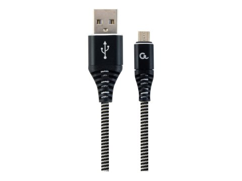 Cablexpert Premium - Kabel USB - Micro-USB Type B (M) do USB (M) - USB 2.0 - 2.1 A - 2 m - czarny, biały