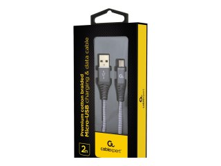 Cablexpert Premium - Kabel USB - Micro-USB Type B (M) do USB (M) - USB 2.0 - 2.1 A - 2 m - biały, kosmiczna szarość