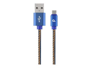 Cablexpert Premium - Kabel USB - USB (M) do Micro-USB Typ B (M) - USB 2.0 - 2.1 A - 1 m - niebieski, jeans Premium