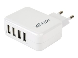EnerGenie - Zasilacz - 15 wat - 3.1 A - 4 złącza wychodzące (4 x USB) - biały