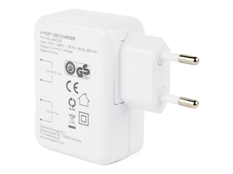 EnerGenie - Zasilacz - 15 wat - 3.1 A - 4 złącza wychodzące (4 x USB) - biały