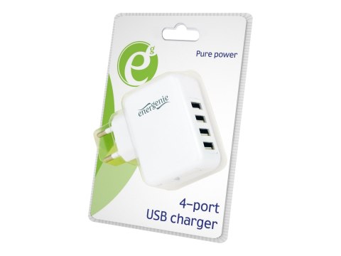 EnerGenie - Zasilacz - 15 wat - 3.1 A - 4 złącza wychodzące (4 x USB) - biały