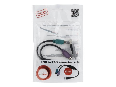 Gembird - Adapter klawiatura / mysz - USB (M) do PS/2 (F) - 30 cm - czarny