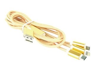 Gembird CC-USB2-AM31-1M-G - Kabel USB - USB (M) do Micro-USB Typ B, Lightning, USB-C (M) - 1 m - złoty