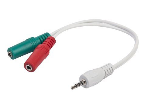 Gembird - Kabel audio - mini jack 4-biegunowy męski do mini jack mono, mini-phone stereo 3.5 mm żeński - 20 cm - biały