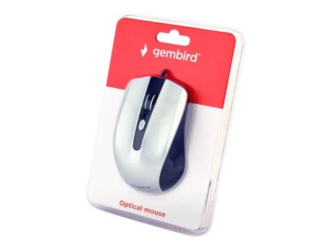 Gembird MUS-4B-01-BS - Mysz - optyczna - 4 przyciski - przewodowa - USB - czarny, srebrny