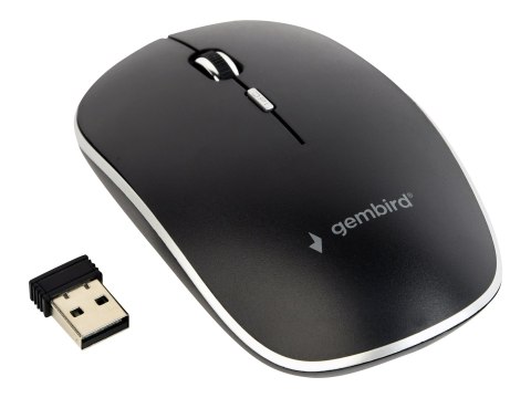 Gembird MUSW-4B-01 - Mysz - optyczna - 4 przyciski - bezprzewodowa - 2.4 GHz - odbiornik bezprzewodowy USB - czarny - blister