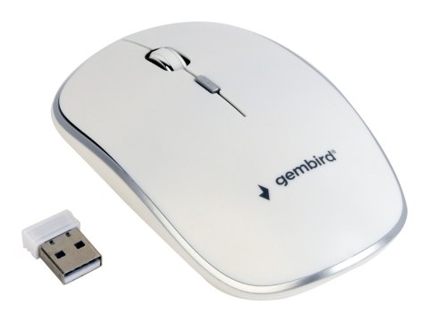 Gembird MUSW-4B-01-W - Mysz - optyczna - 4 przyciski - bezprzewodowa - 2.4 GHz - odbiornik bezprzewodowy USB - biały - blister