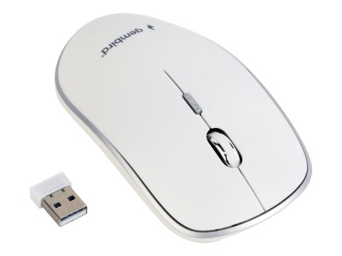Gembird MUSW-4B-01-W - Mysz - optyczna - 4 przyciski - bezprzewodowa - 2.4 GHz - odbiornik bezprzewodowy USB - biały - blister
