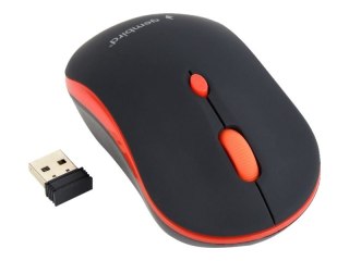 Gembird MUSW-4B-03-R - Mysz - optyczna - 4 przyciski - bezprzewodowa - 2.4 GHz - odbiornik bezprzewodowy USB - czarny/czerwony -