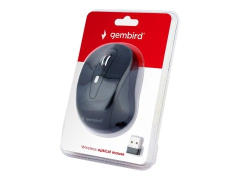 Gembird MUSW-6B-01 - Mysz - optyczna - 6 przyciski - bezprzewodowa - 2.4 GHz - odbiornik bezprzewodowy USB - czarny - blister