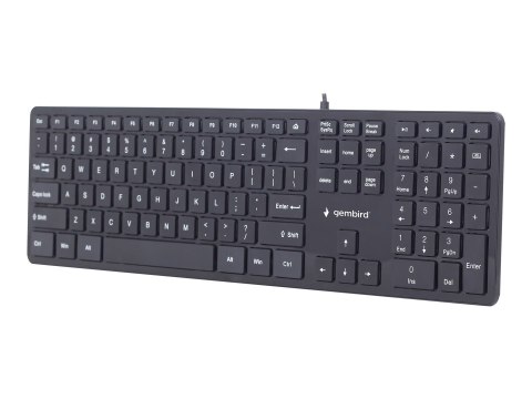 Gembird Slimline KB-MCH-02 - Klawiatura - USB - US - czarny