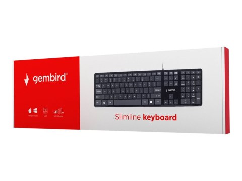 Gembird Slimline KB-MCH-02 - Klawiatura - USB - US - czarny