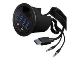 ICY BOX IB-HUB1403A - Koncentrator - 4 x SuperSpeed USB 3.0 - montaż podtynkowy