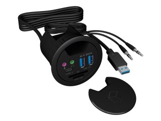 ICY BOX IB-HUB1404A - Koncentrator - 2 x SuperSpeed USB 3.0 + 1 x USB-C - montaż podtynkowy