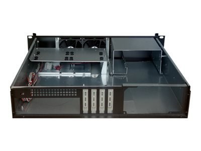 TECHly I-CASE IPC-240L - Montowany w stojaku 2U - ATX micro - brak zasilacza (ATX / PS/2) - czarny - USB