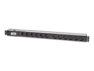 TECHly Professional I-CASE STRIP-12SH - Linka dystrybucji zasilania (montowany w stojaku) - AC 220-250 V - 3500 wat - złącza wyj
