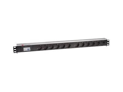 TECHly Professional I-CASE STRIP-12SH - Linka dystrybucji zasilania (montowany w stojaku) - AC 220-250 V - 3500 wat - złącza wyj