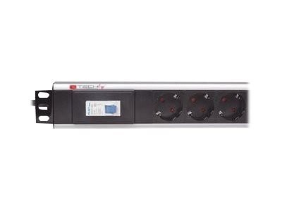 TECHly Professional I-CASE STRIP-12SH - Linka dystrybucji zasilania (montowany w stojaku) - AC 220-250 V - 3500 wat - złącza wyj