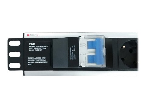 TECHly Professional I-CASE STRIP-16SH - Linka dystrybucji zasilania (montowany w stojaku) - AC 220-250 V - 3500 wat - złącza wyj