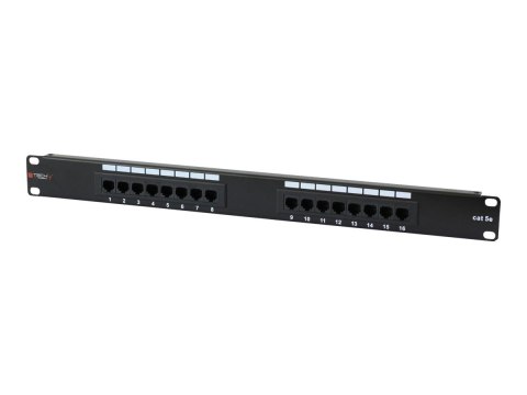 TECHly Professional - Krosownica - do montażu na stelażu - CAT 5e - UTP - RJ-45 X 16 - czarny - 1U - 19"