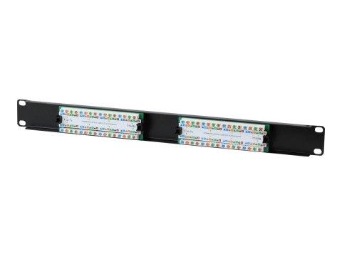 TECHly Professional - Krosownica - do montażu na stelażu - CAT 5e - UTP - RJ-45 X 16 - czarny - 1U - 19"
