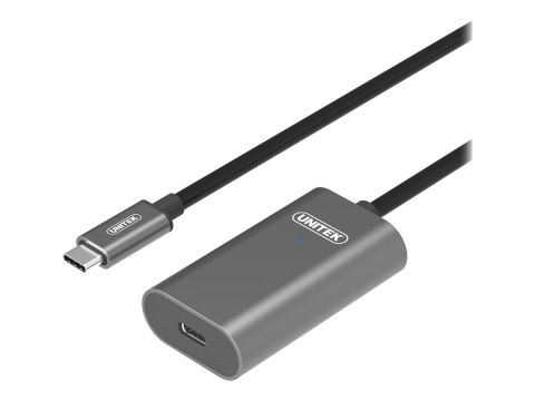 Unitek U305A - Przedłużacz kabla USB - USB-C (M) do USB-C (F) - USB 3.1 Gen1 - 5 m - aktywny - kosmiczna szarość