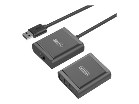 Unitek USB2.0 Extender Over RJ45 + 4-Port Hub - Przedłużacz USB - USB 2.0 - do 60 m