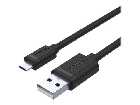 Unitek Y-C435GBK - Kabel USB - Micro-USB Typ B (M) do USB (M) - USB 2.0 - 2.4 A - 3 m - czarny