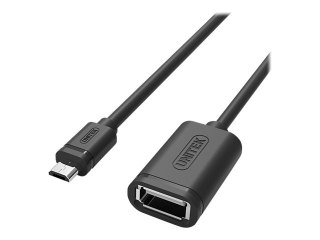 Unitek Y-C438GBK - Przejściówka USB - Micro-USB Typ B (M) do USB (F) - USB 2.0 OTG - 20 cm - czarny