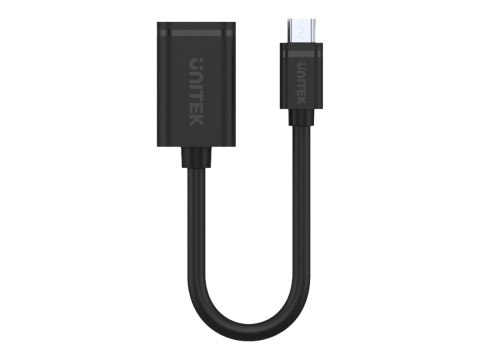 Unitek Y-C438GBK - Przejściówka USB - Micro-USB Typ B (M) do USB (F) - USB 2.0 OTG - 20 cm - czarny