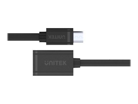 Unitek Y-C438GBK - Przejściówka USB - Micro-USB Typ B (M) do USB (F) - USB 2.0 OTG - 20 cm - czarny