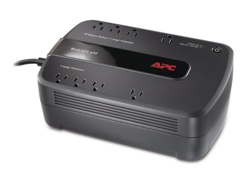 APC Back-UPS 650 - UPS - AC 120 V - 390 wat - 650 VA - 1 faza - USB - złącza wyjściowe: 8 - Stany Zjednoczone - czarny - APC Tak