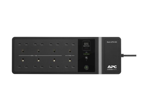 APC Back-UPS BE650G2-UK - UPS - AC 230 V - 400 wat - 650 VA - złącza wyjściowe: 8 - Wielka Brytania - czarny