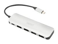 DIGITUS DA-70242-1 - Koncentrator - 4 x SuperSpeed USB 3.0 + 1 x USB-C (power delivery) - stacjonarny