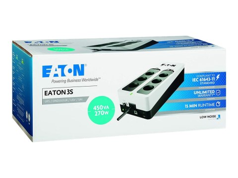 Eaton 3S 450 - UPS - AC 220-240 V - 270 wat - 450 VA - 1 faza - złącza wyjściowe: 6