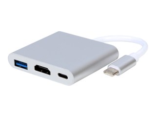 Gembird A-CM-HDMIF-02-SV - Stacja dokująca - USB-C 3.1 / Thunderbolt 3 - HDMI