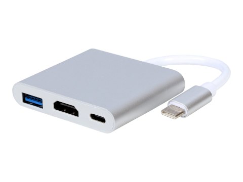 Gembird A-CM-HDMIF-02-SV - Stacja dokująca - USB-C 3.1 / Thunderbolt 3 - HDMI