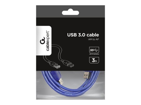 Gembird CCP-USB3-AMAF-10 - Przedłużacz kabla USB - USB Typ A (F) do USB Typ A (M) - 3 m - odlewany - niebieski